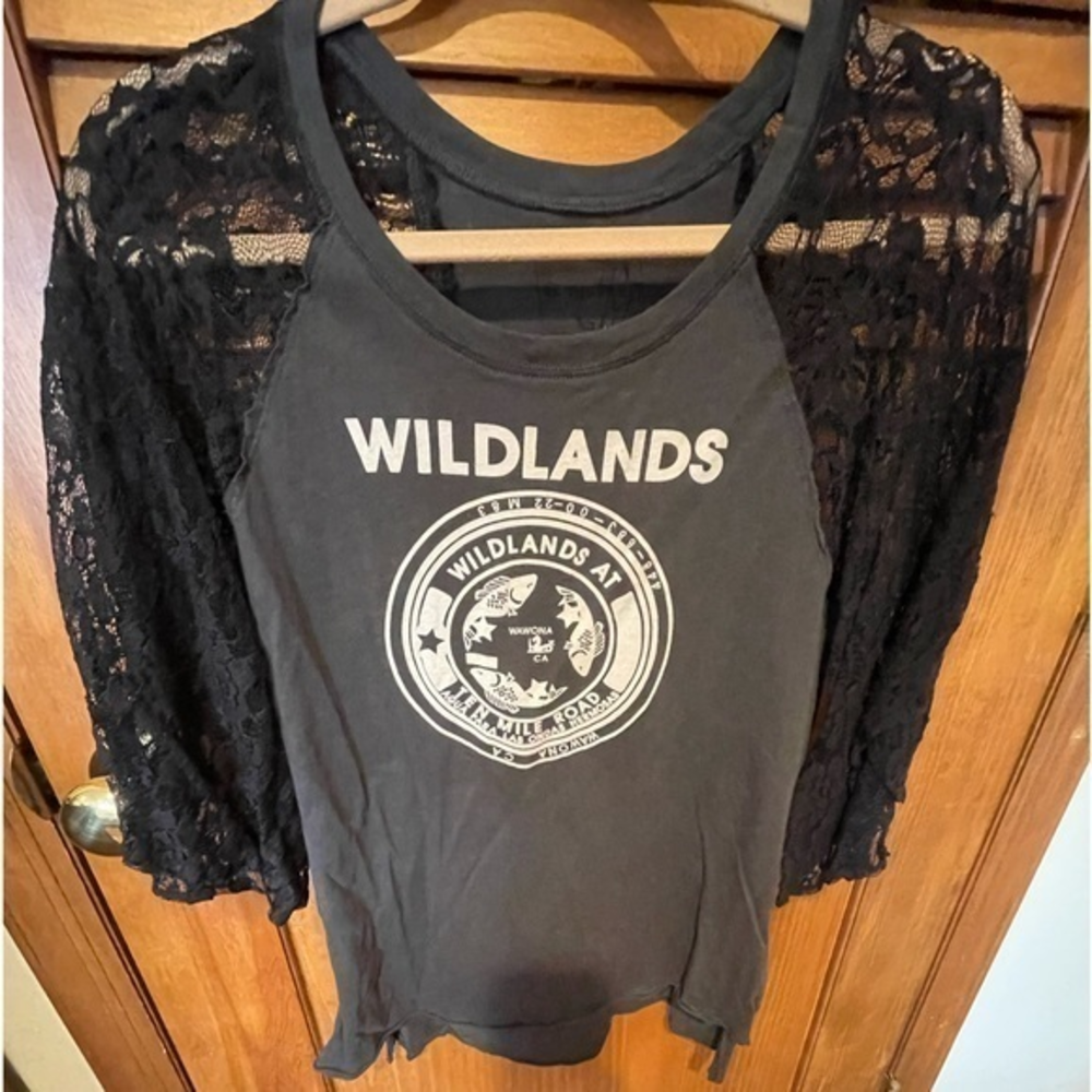 We The Free lace and cotton rugby shirt